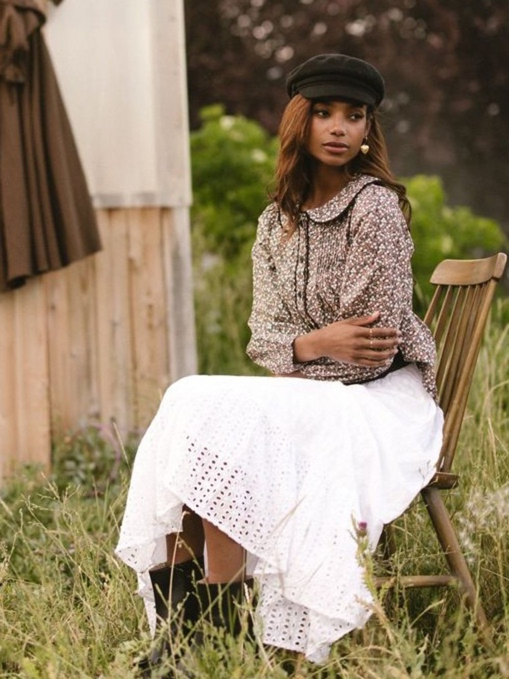 Ivy City Co. Betty Top in Black Floral - Size 1X